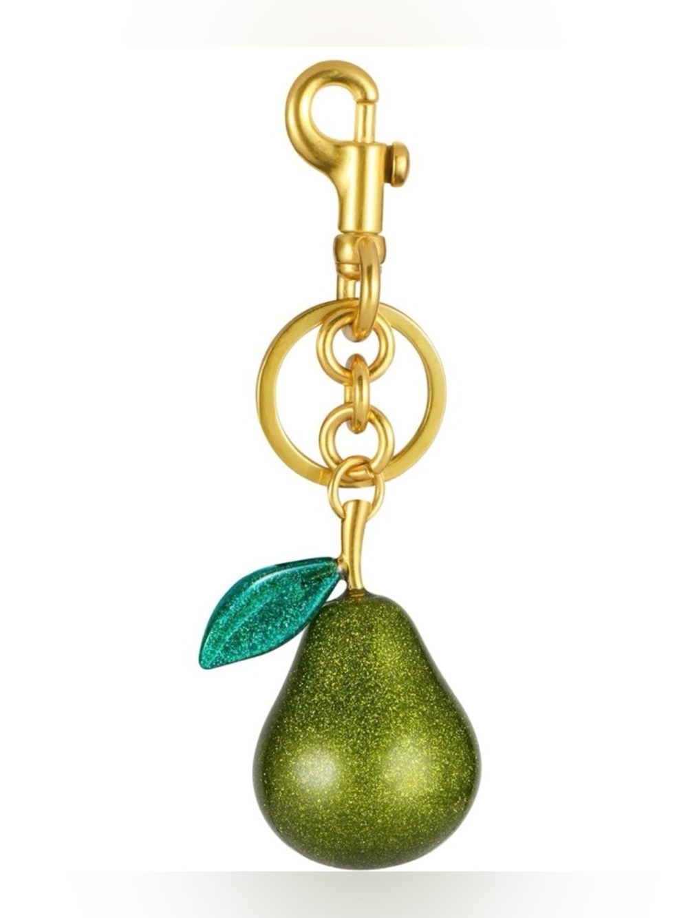 Pear green glitter bag,charm keychain resin, and metal New - Picture 5 of 7